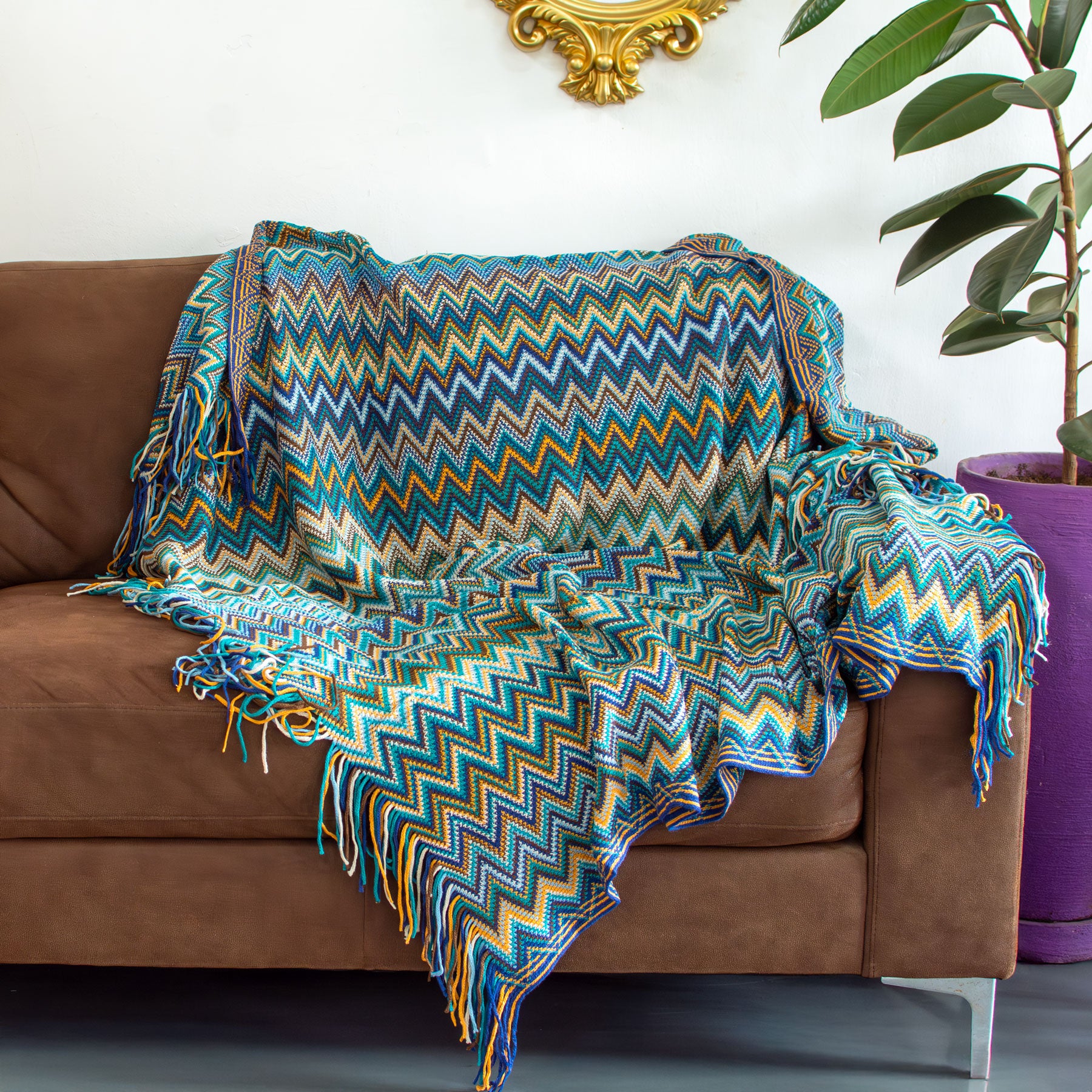 Deco Chevron Bohemian Blanket – 127 x 180 cm