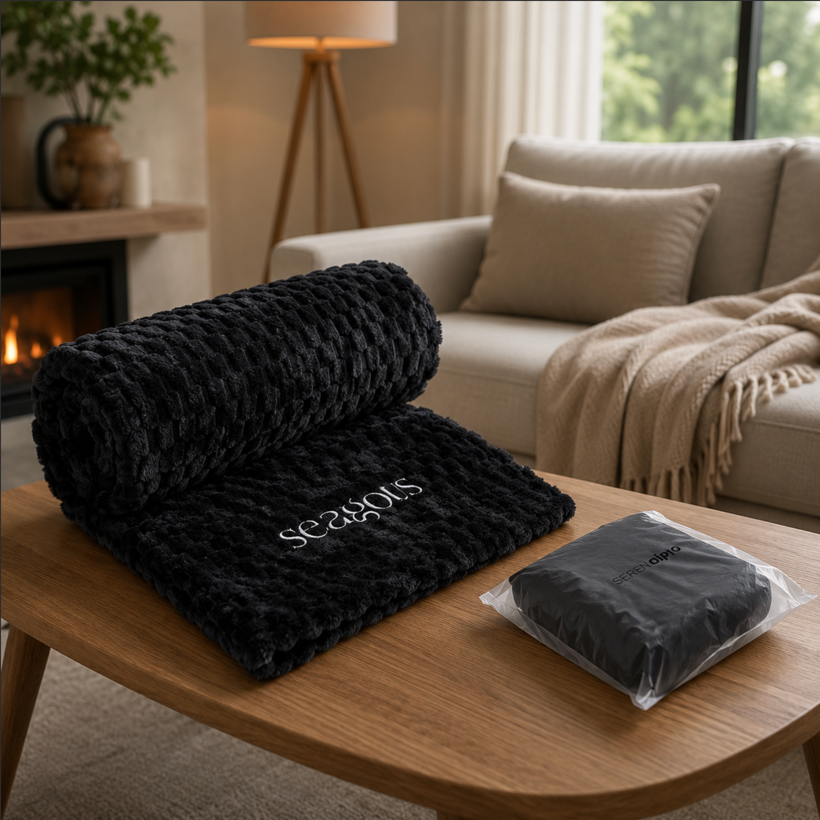 Serendipio Cozy Cloud Fleece Blanket – Ultra-Soft 3D Jacquard Throw 160×150cm