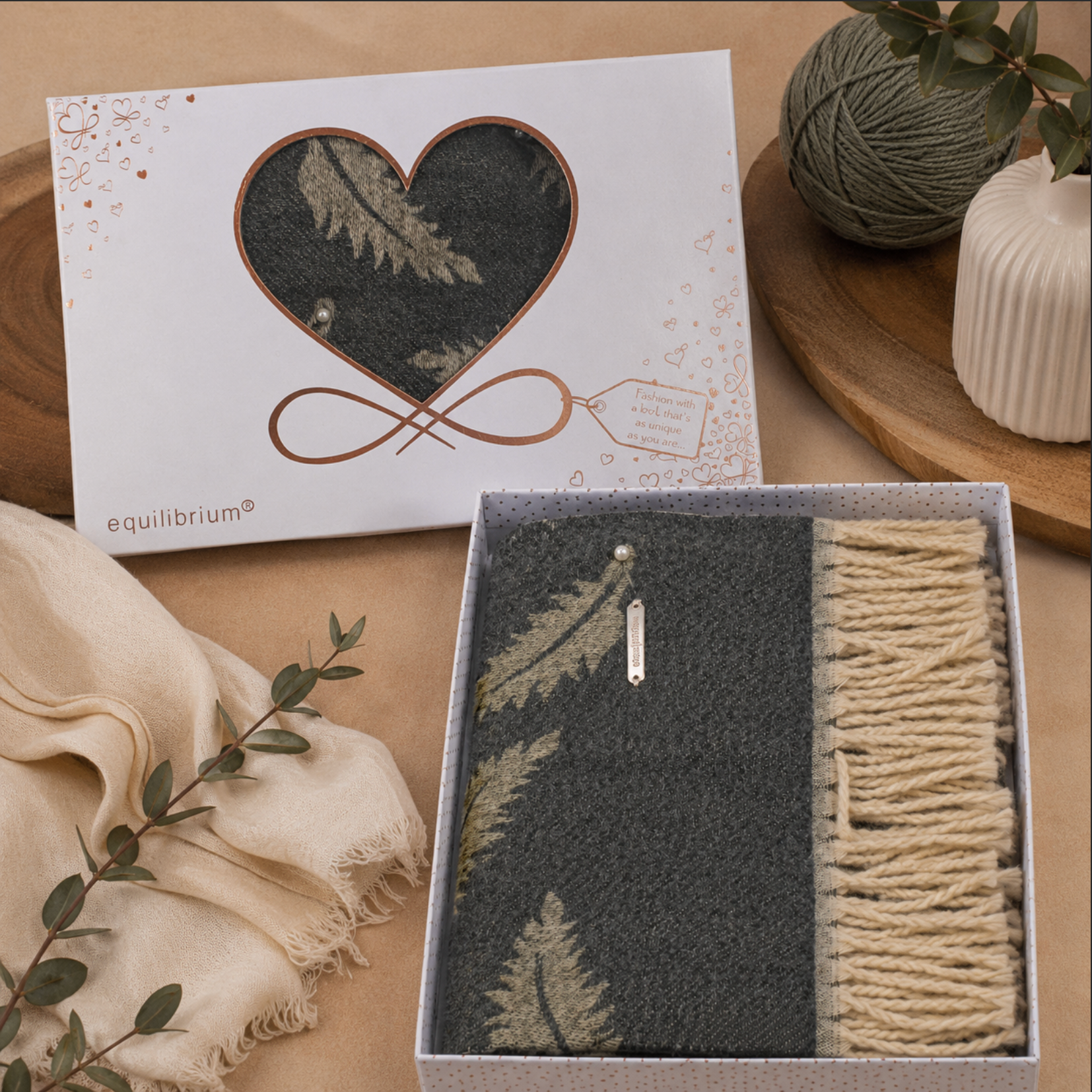 Pearl Feather Luxe Boxed Scarf