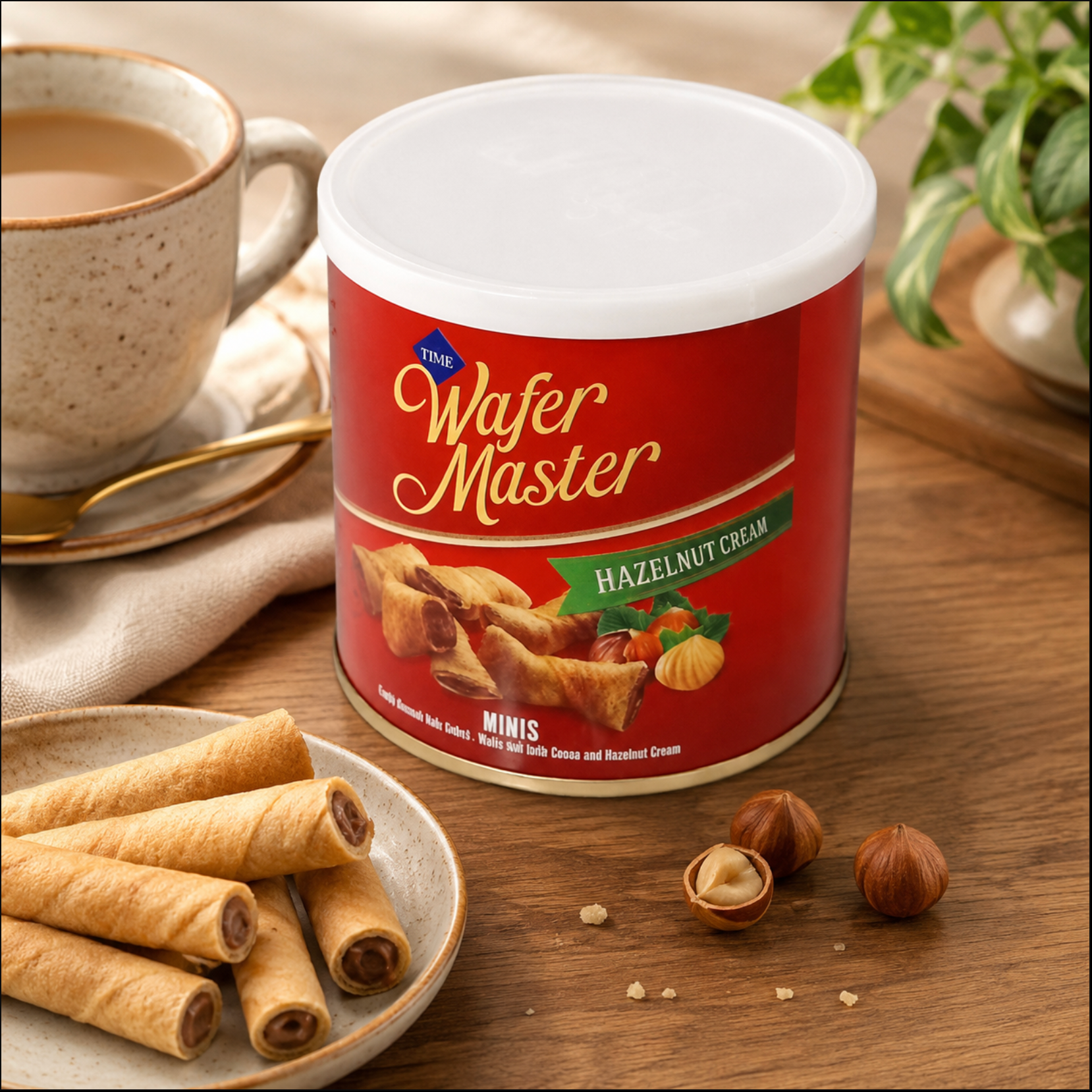 Wafer Master Minis Hazelnut Cream Tin – 120g