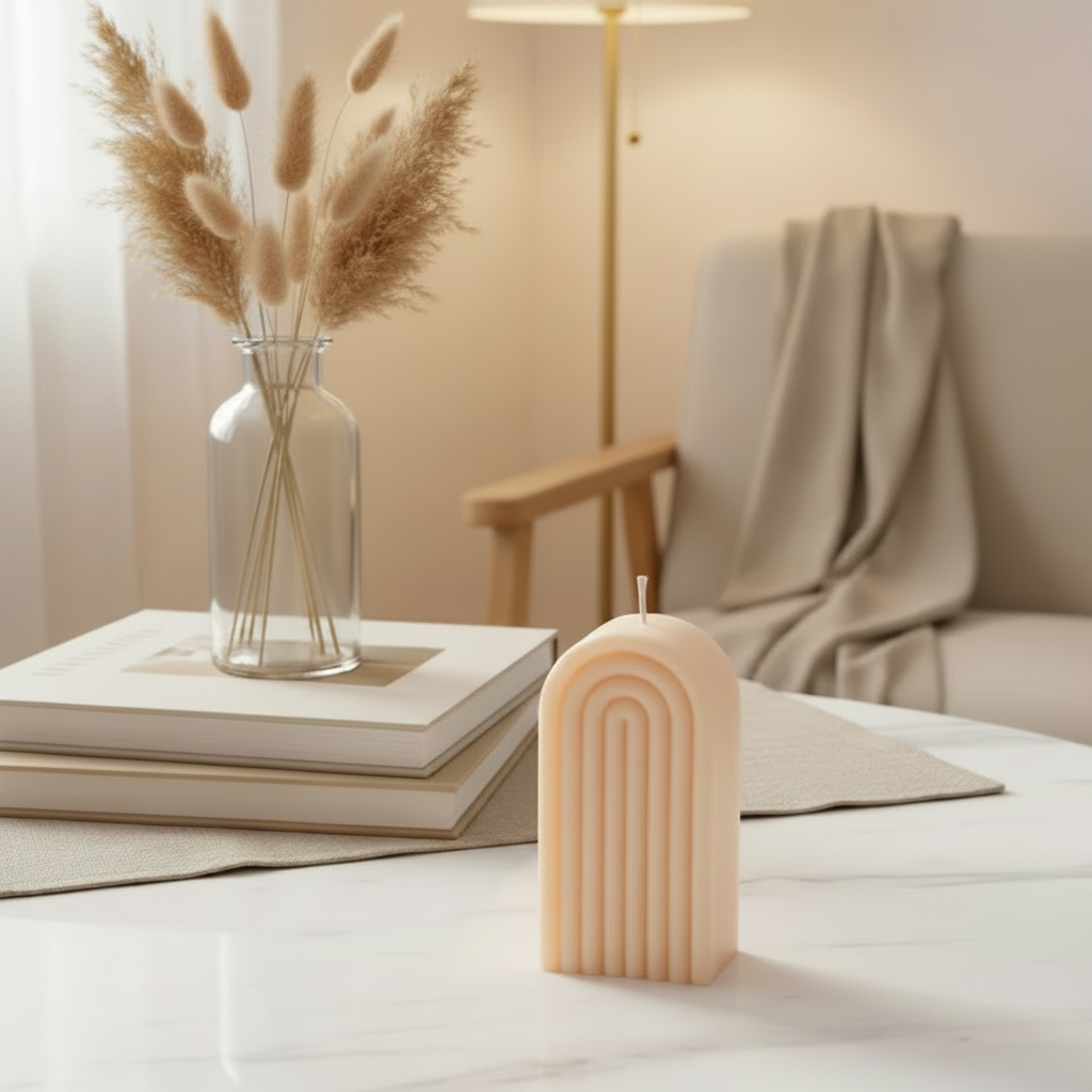Purpink Arch Candle 250G – Cream & Chocolate Silicone Candle