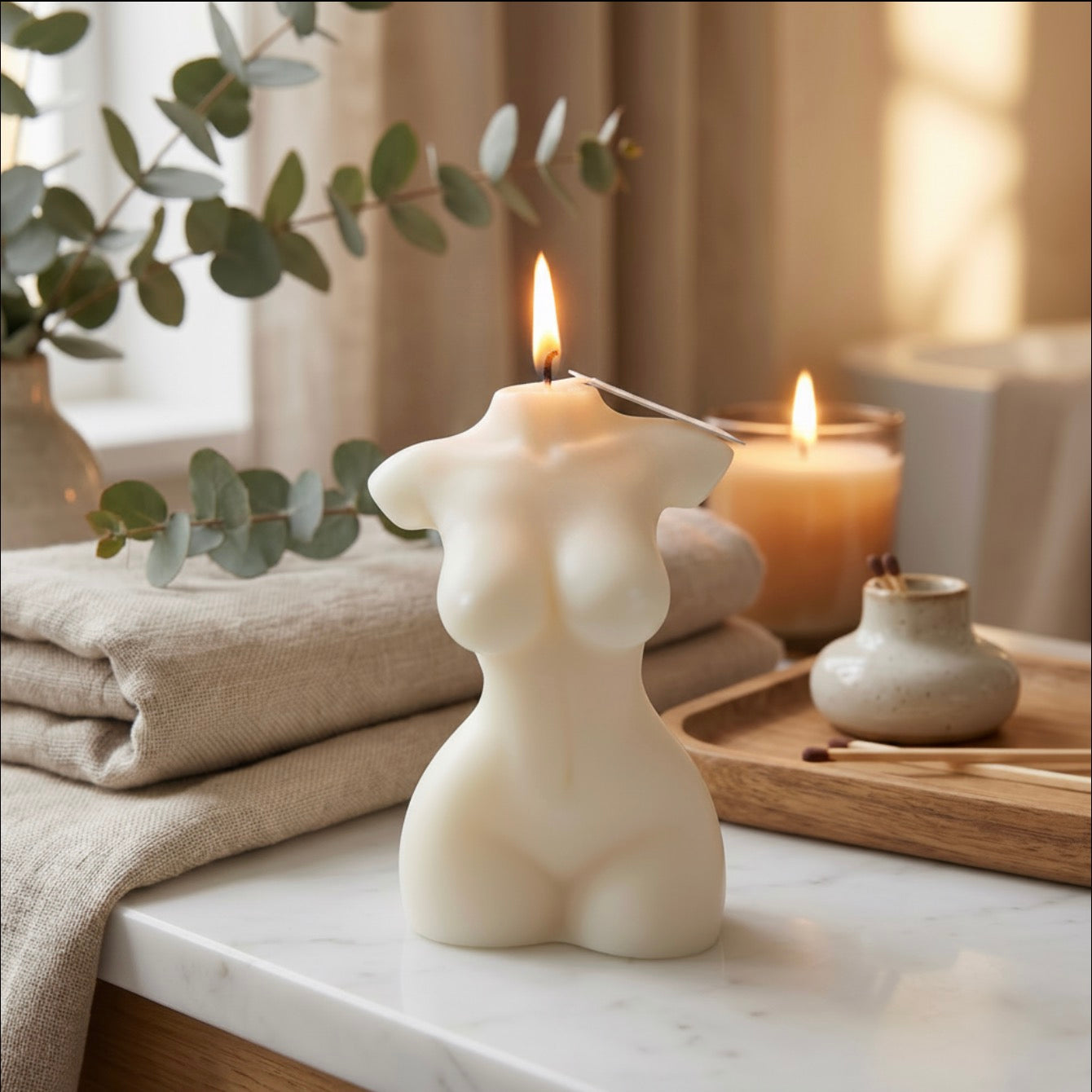 Handmade Torso Body Candles – Artistic Soy Wax Sculptural Candle