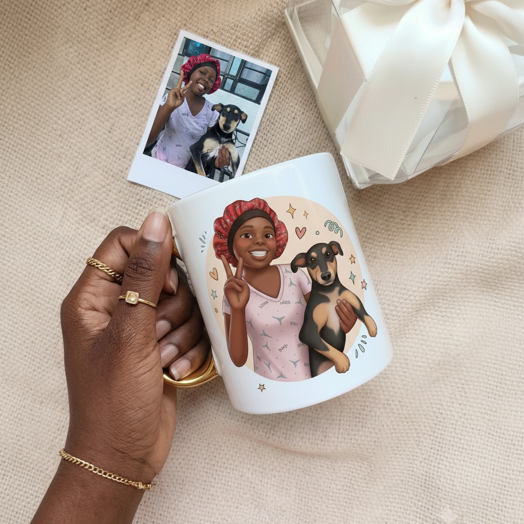 Personalised Two-Tone Gold Ceramic Mug – Luxury Metallic Mug with Animated Photo