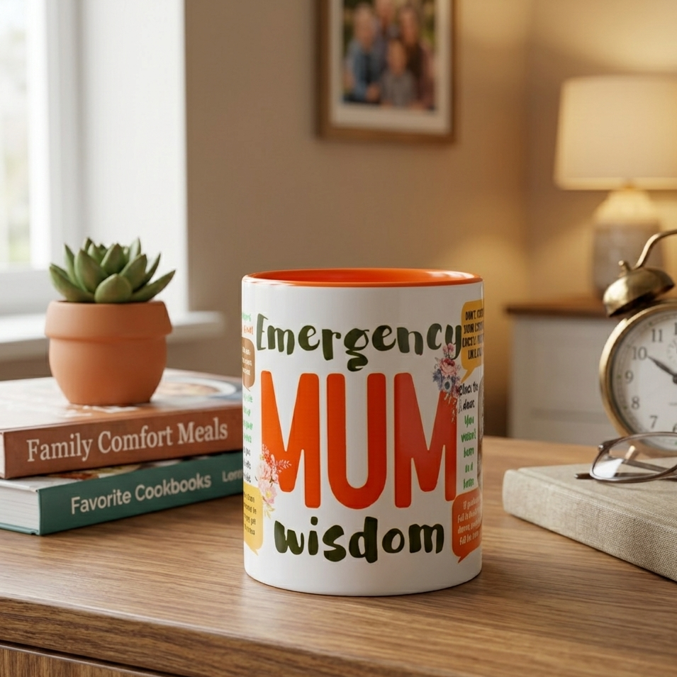 Emergency Mum Wisdom Coffee Mug – 11 oz Inner Colour Ceramic Mug