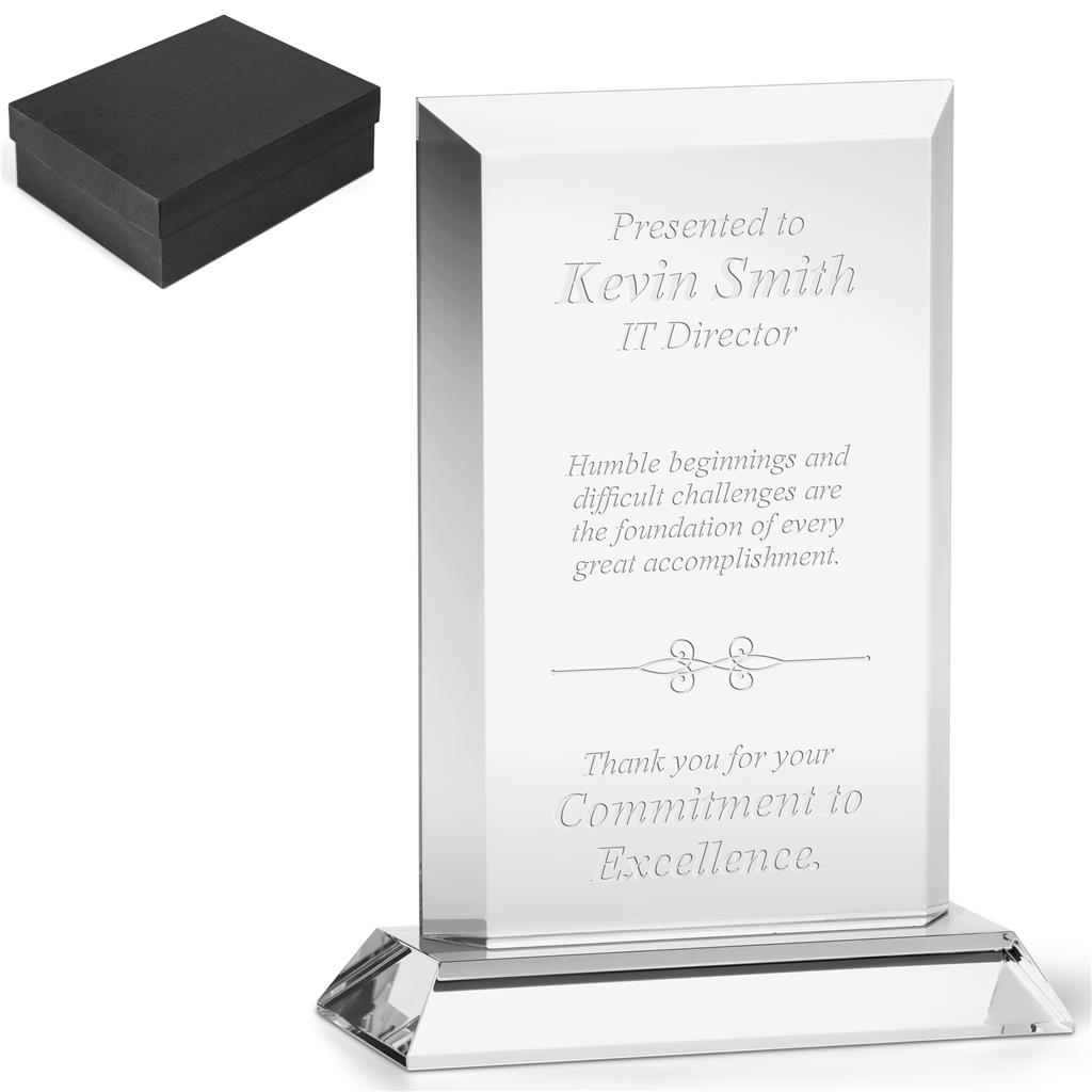 Altitude Prestige 7.9" Premium Optical Glass Engraved Recognition Award