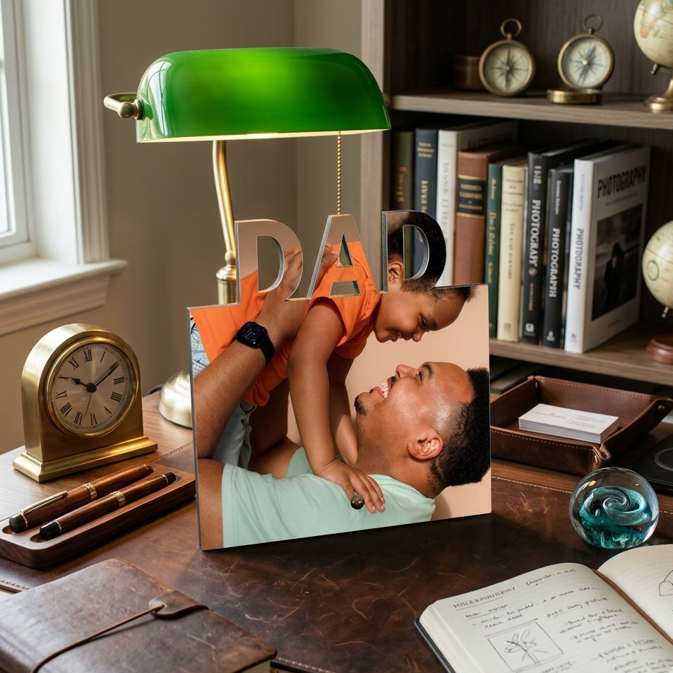 Personalised DAD Photo Frame – 20 × 20 cm Custom Decorative Frame for Dad