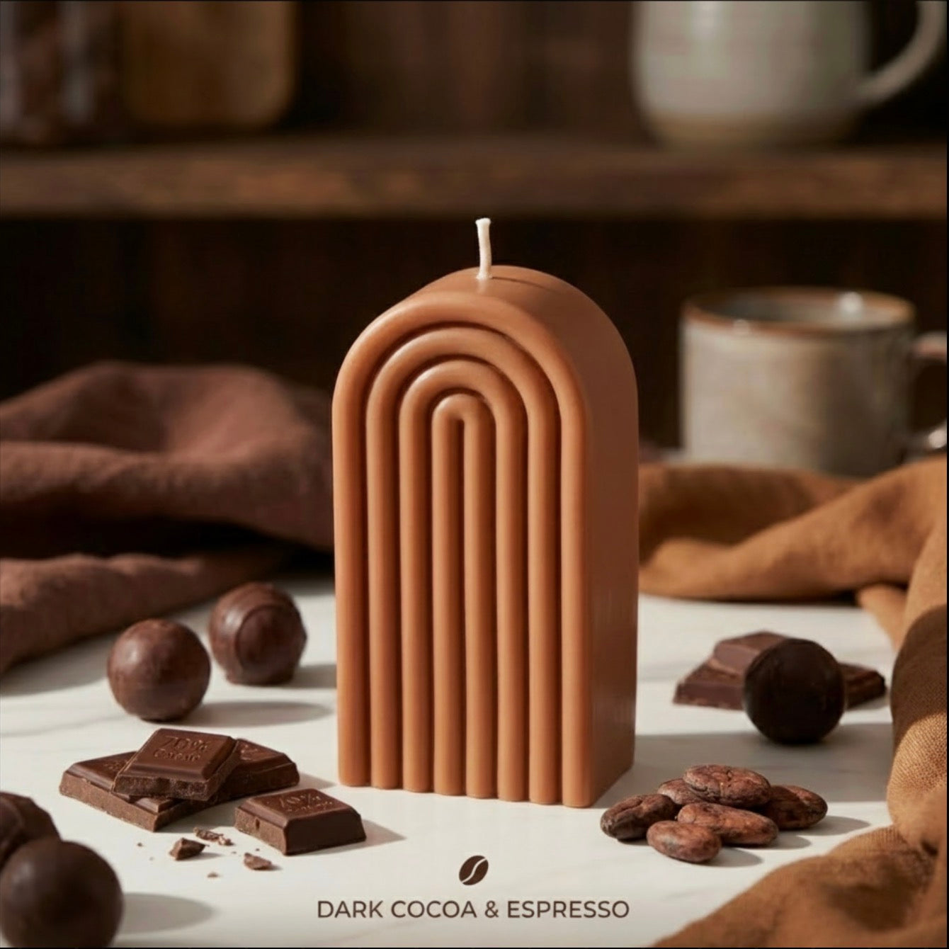 Purpink Arch Candle 250G – Cream & Chocolate Silicone Candle