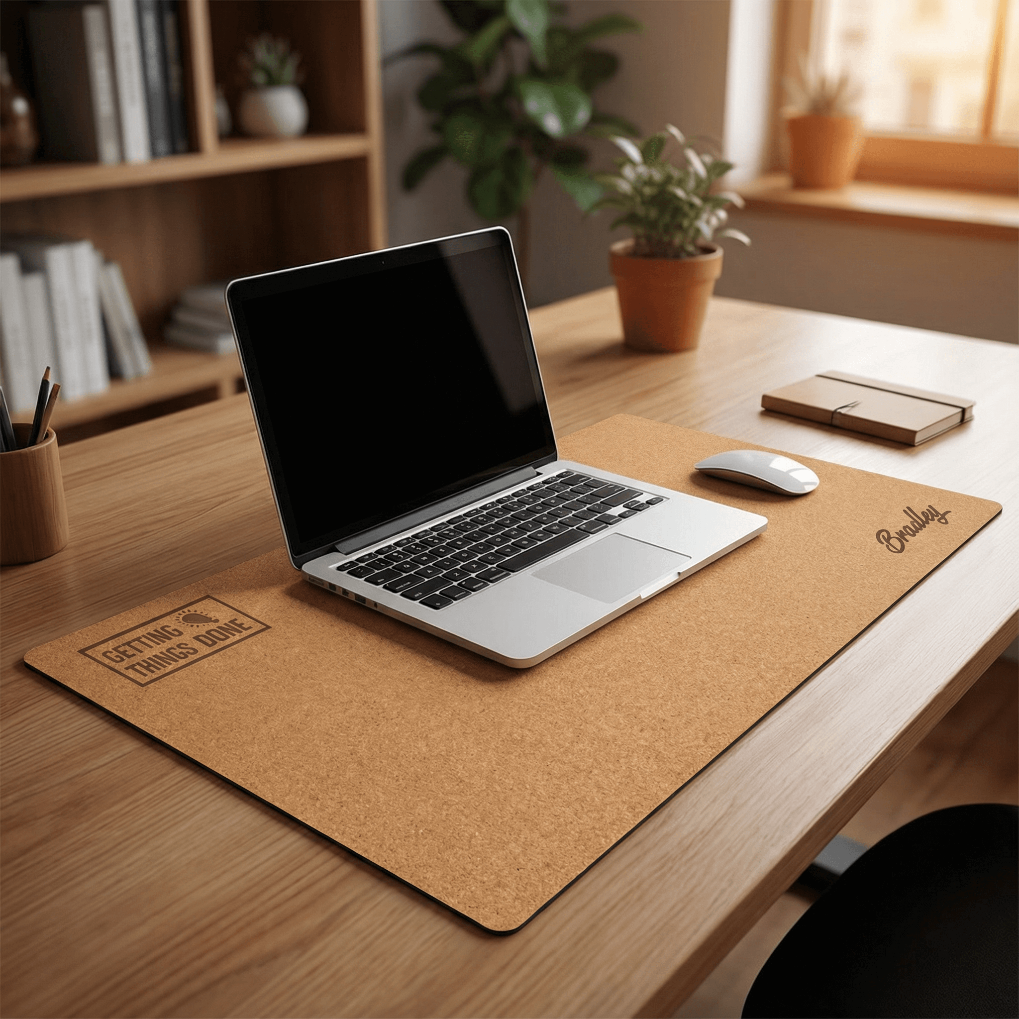 Personalized Cork Desk Mat | Large Cork Desk Pad