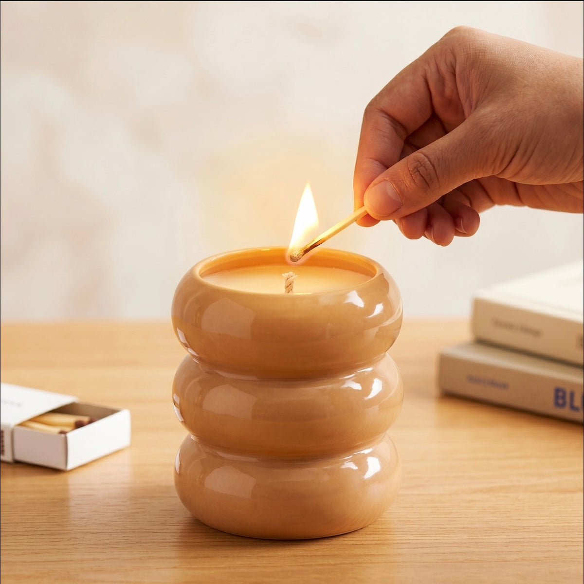 Doughnut Ceramic Soy Wax Scented Candle Jar –280g Luxury Candle