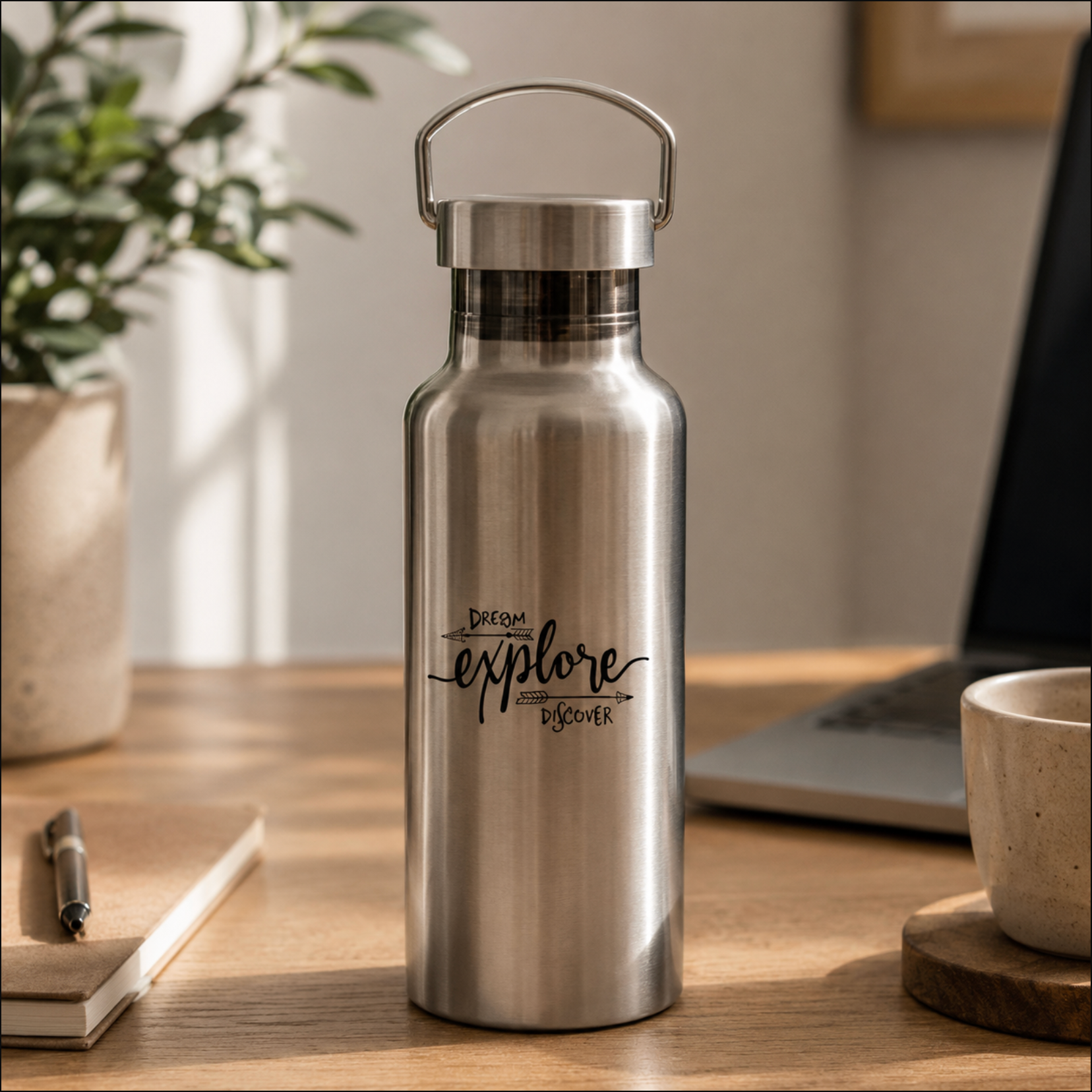 Silver Asa Vacuum Bottle, 500ml - Name