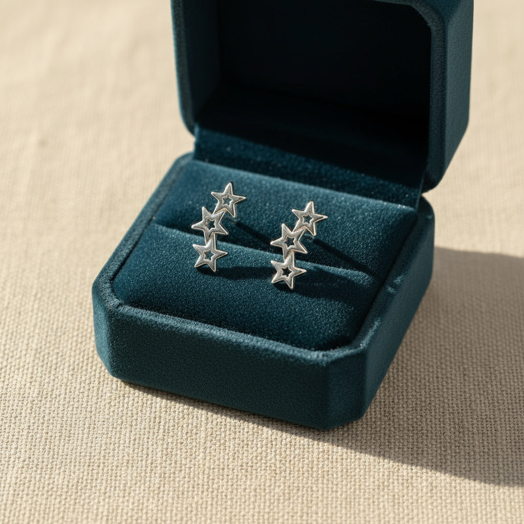 Shooting Stars Silver Studs