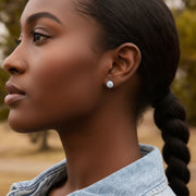 Crystal Disco Ball Silver Studs