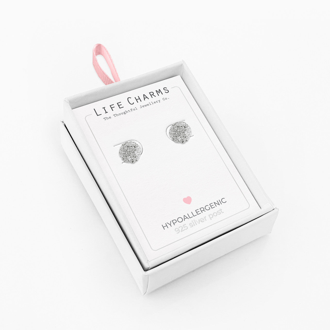 Crystal Disco Ball Silver Studs