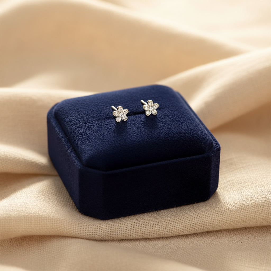Flower Silver Studs