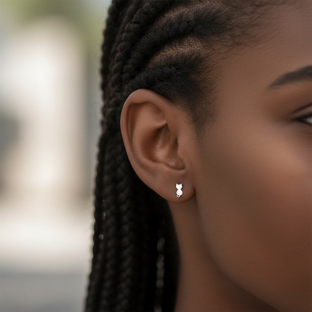 Cat Stud Earrings