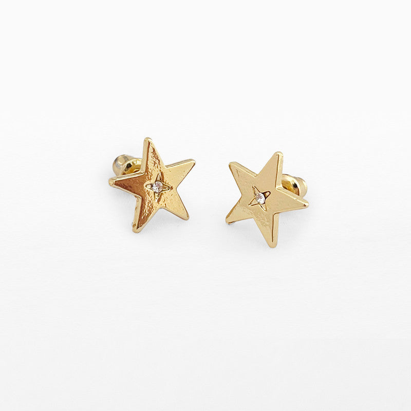 Gold Heart Stud Earrings
