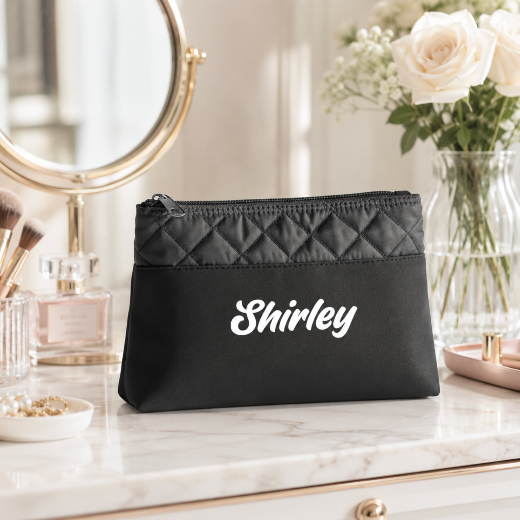 Personalised Kendall Microfibre Cosmetic Bag – 15cm