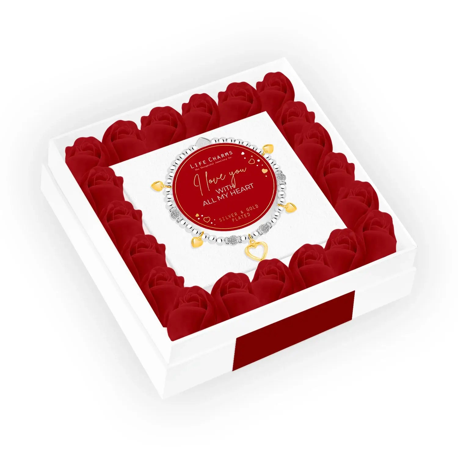 Love You With All My Heart – Flower Box Bracelet Gift