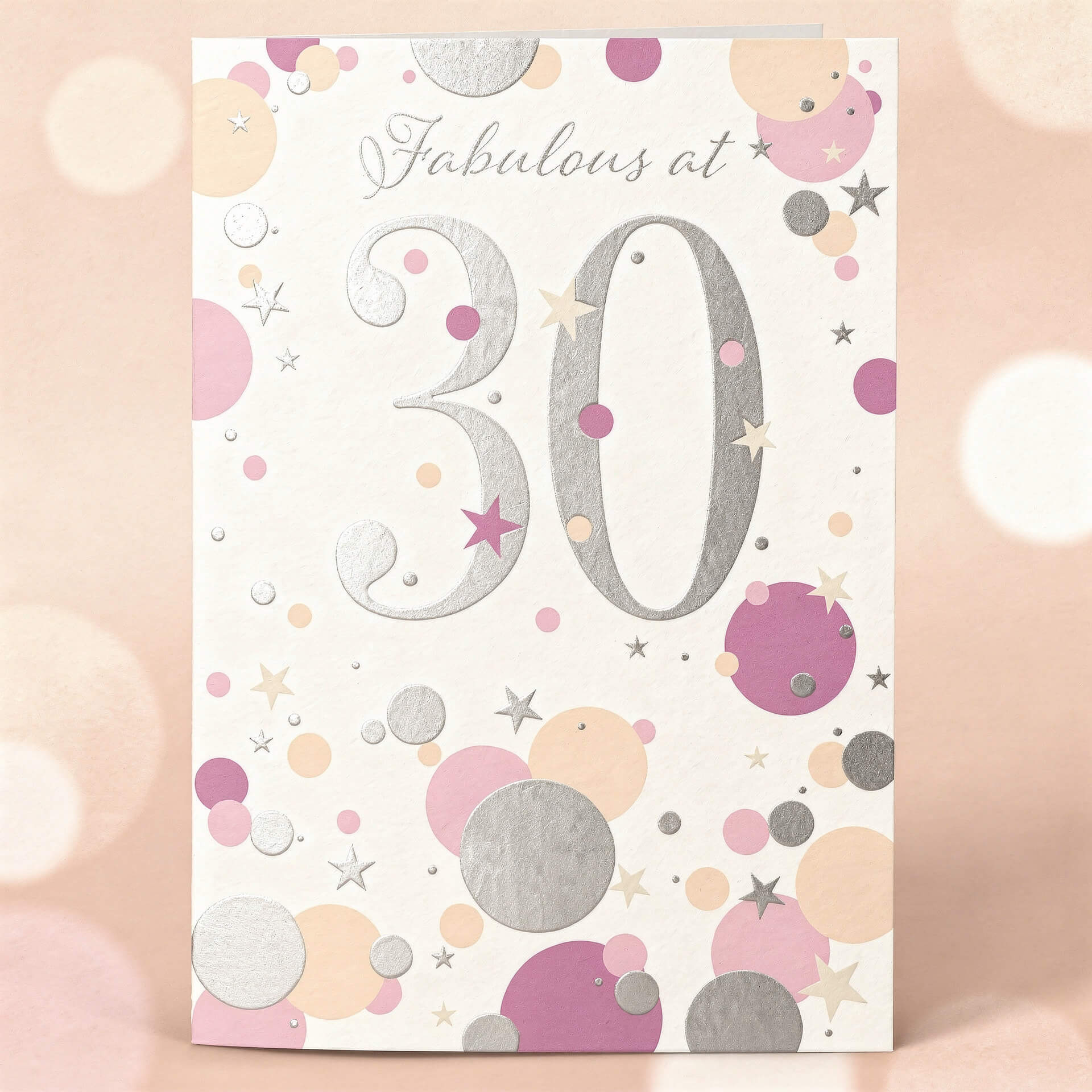 Fabulous at 30 – Pink & Silver Celebration Card