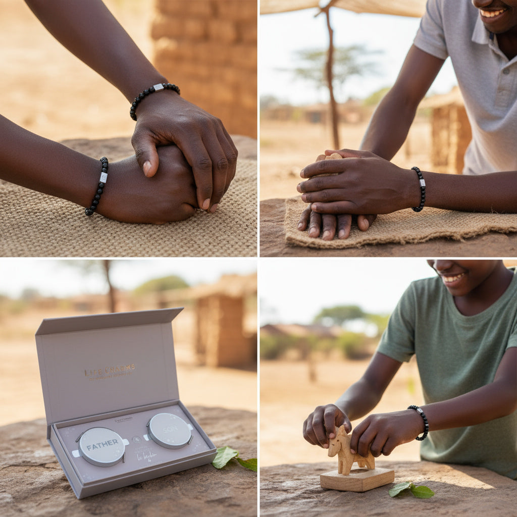 Father & Son Semi-Precious Stones Bracelet Set