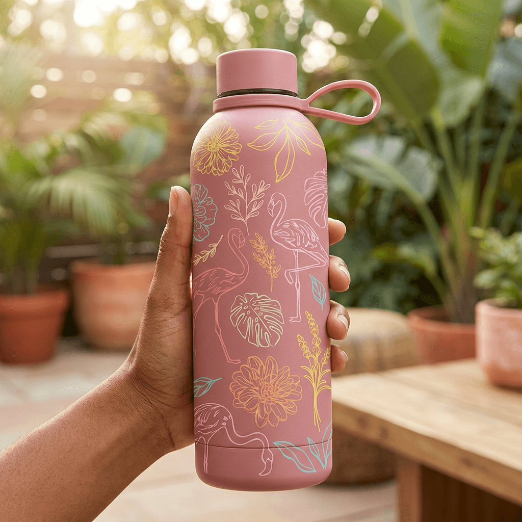 The Art Carte Insulated Bottle - 500ml Terra Rose Edition