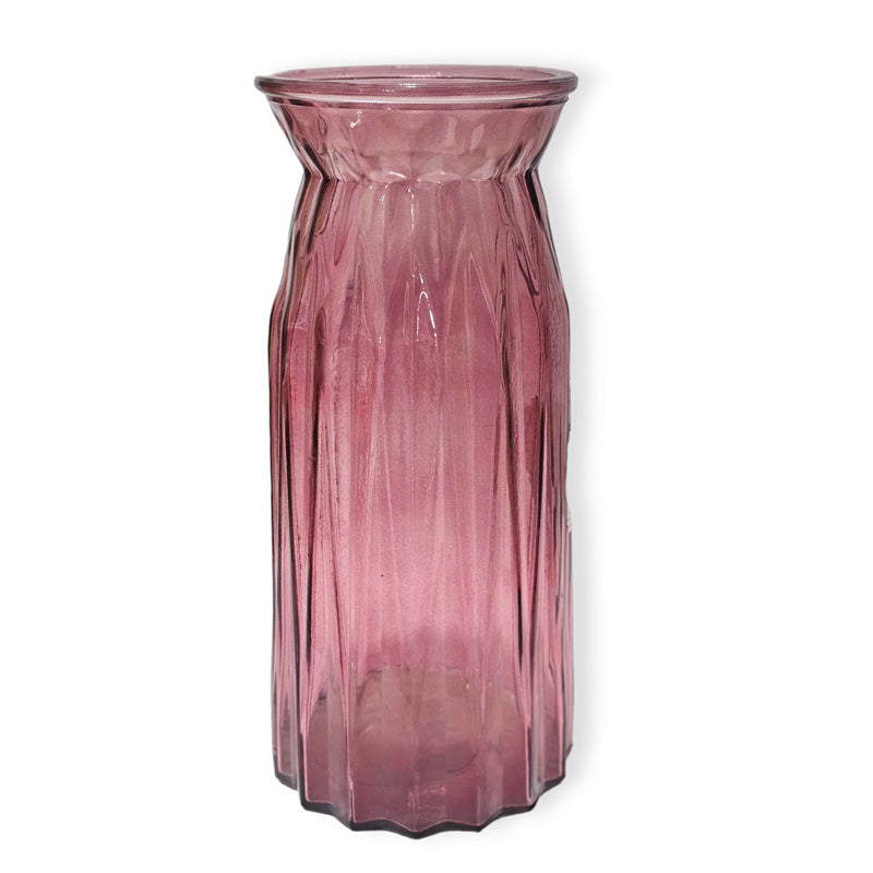 Pink Floral Glass Vase