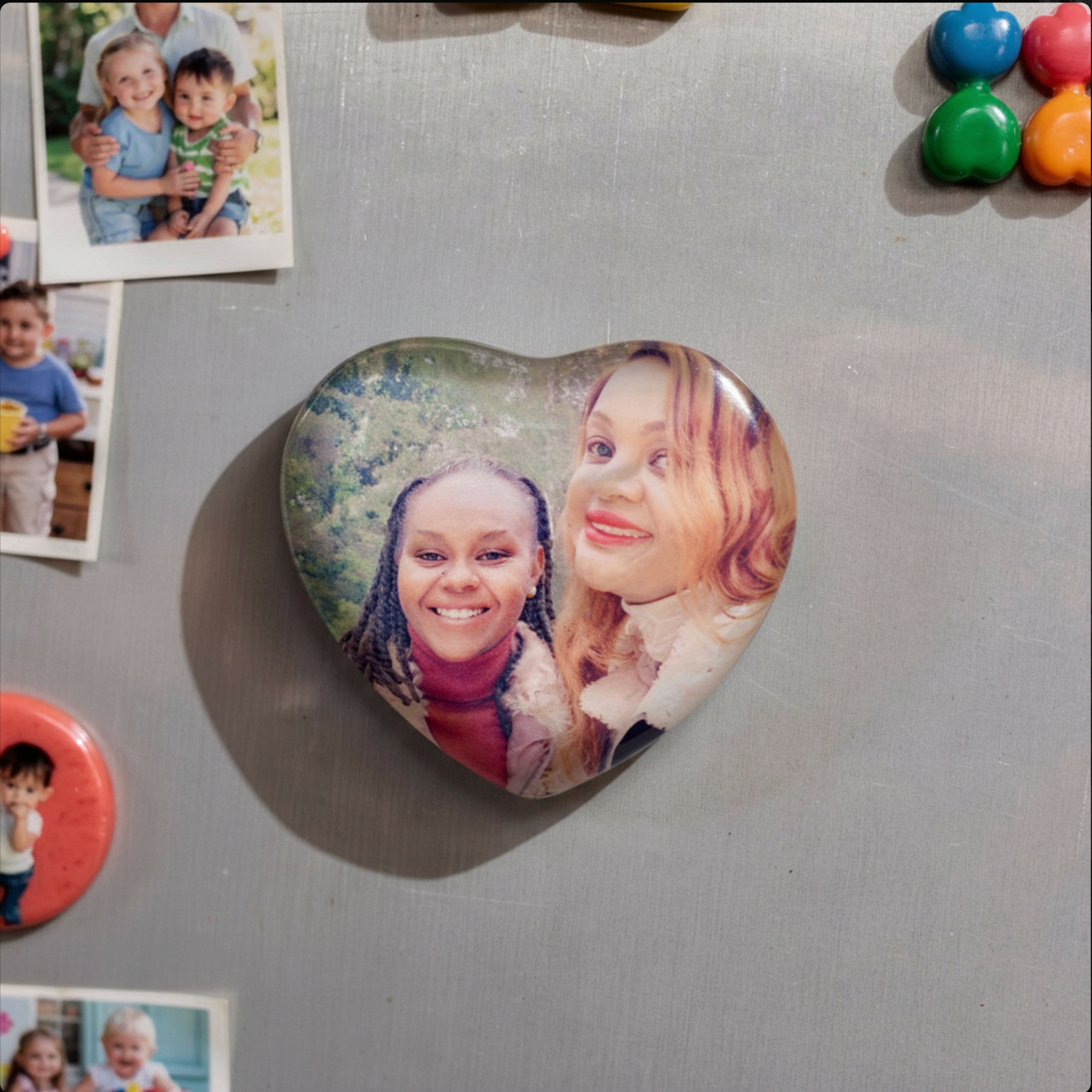 Personalised Love Fridge Magnet – Custom Photo Heart Refrigerator Magnet