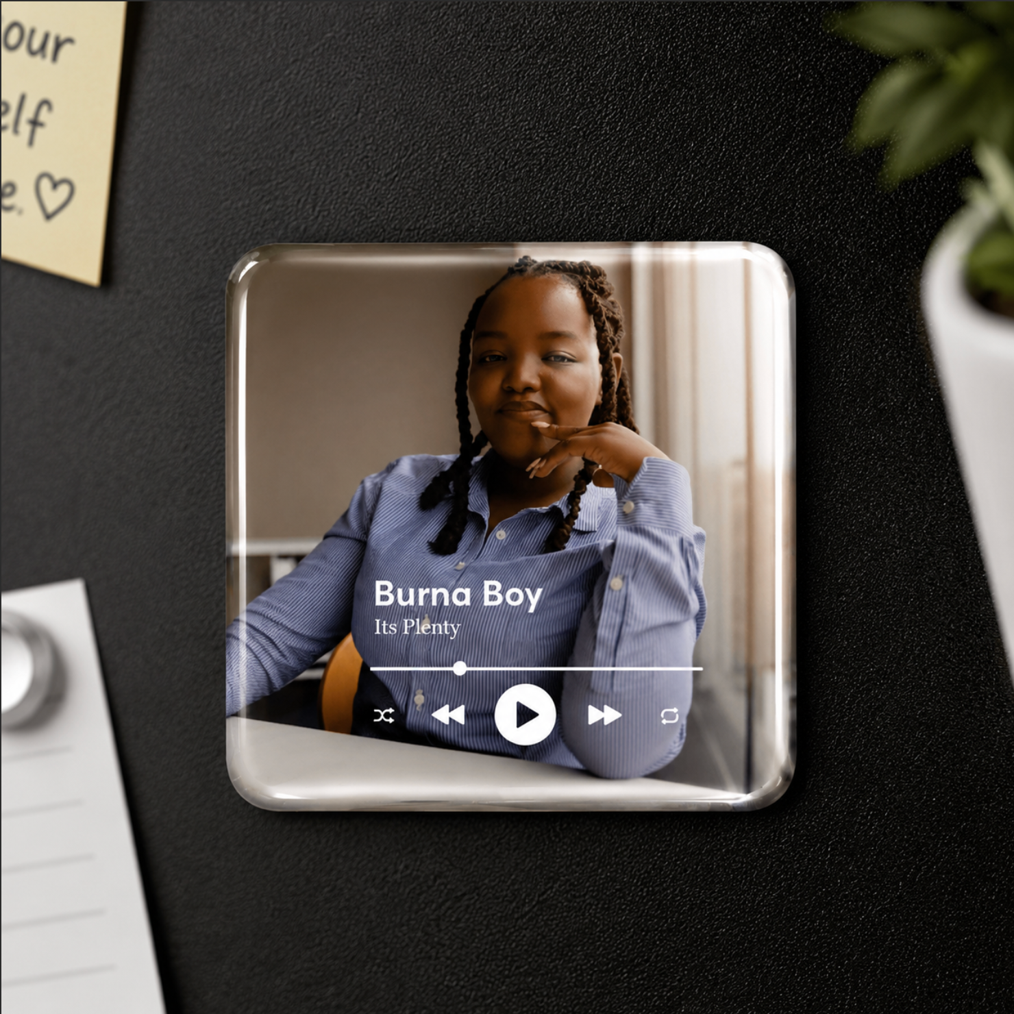 Personalised Square Fridge Magnet Set – 4 Pair Spotify-Style Photo Refrigerator Magnets