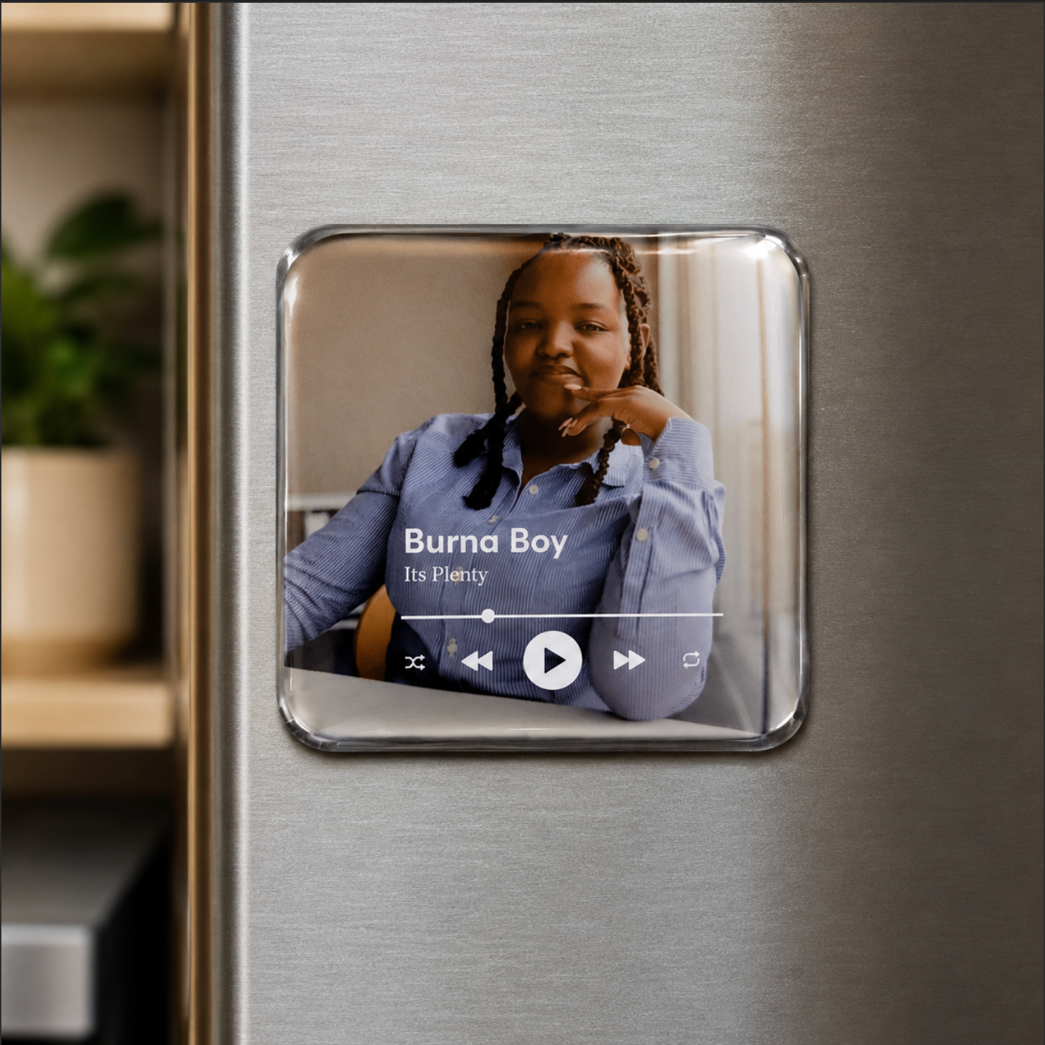 Personalised Square Fridge Magnet Set – 4 Pair Spotify-Style Photo Refrigerator Magnets