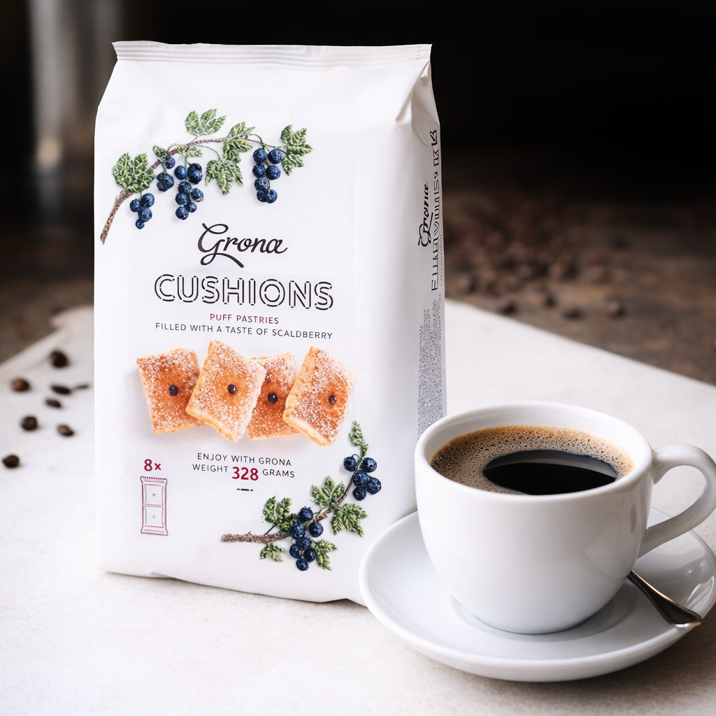 GRONA Puff Pastries - Raspberry Filling  328G