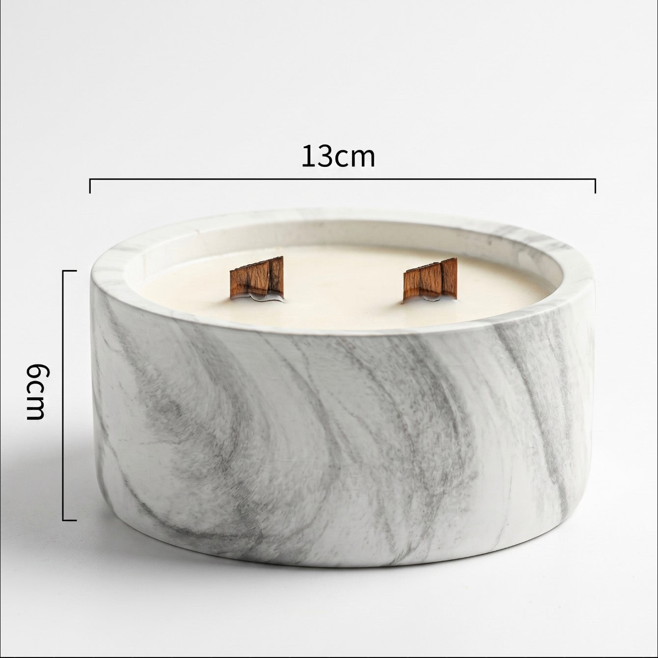 Gardenia Two Wick Marble Scented Candle – 300g Luxury Candle Jar