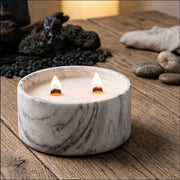 Gardenia Two Wick Marble Scented Candle – 300g Luxury Candle Jar