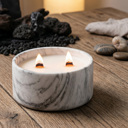 Gardenia Two Wick Marble Scented Candle – 300g Luxury Candle Jar