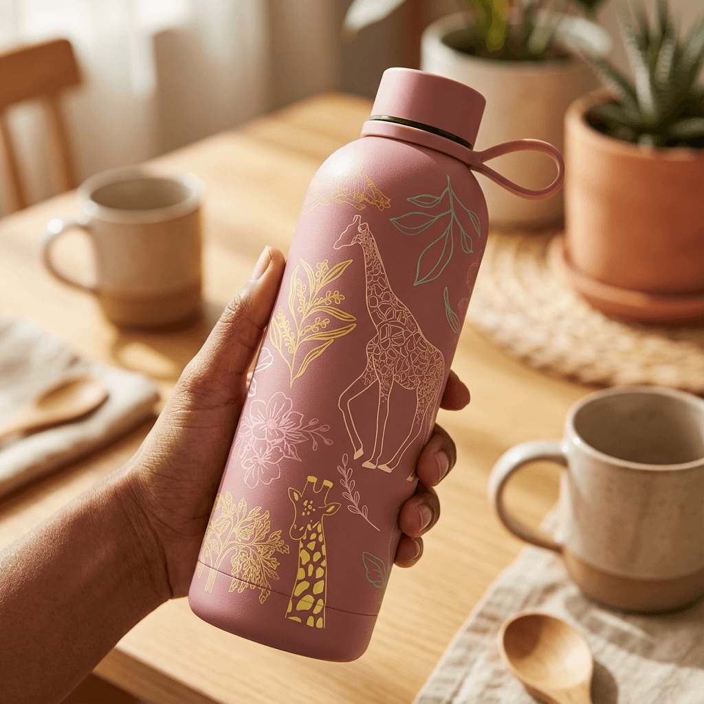 The Art Carte Insulated Bottle - 500ml Terra Rose Edition