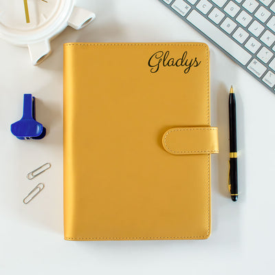 Personalised A5 Refillable Notebook – PU Leather Hardcover Journal