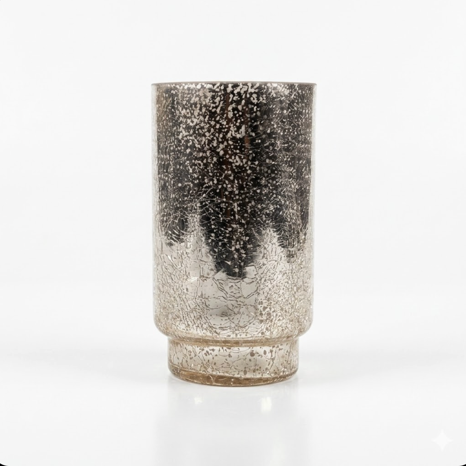 Cylinder Glass Candle Holder – Silver / Gold Large Decorative Holder (19 cm)