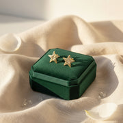 Gold Heart Stud Earrings