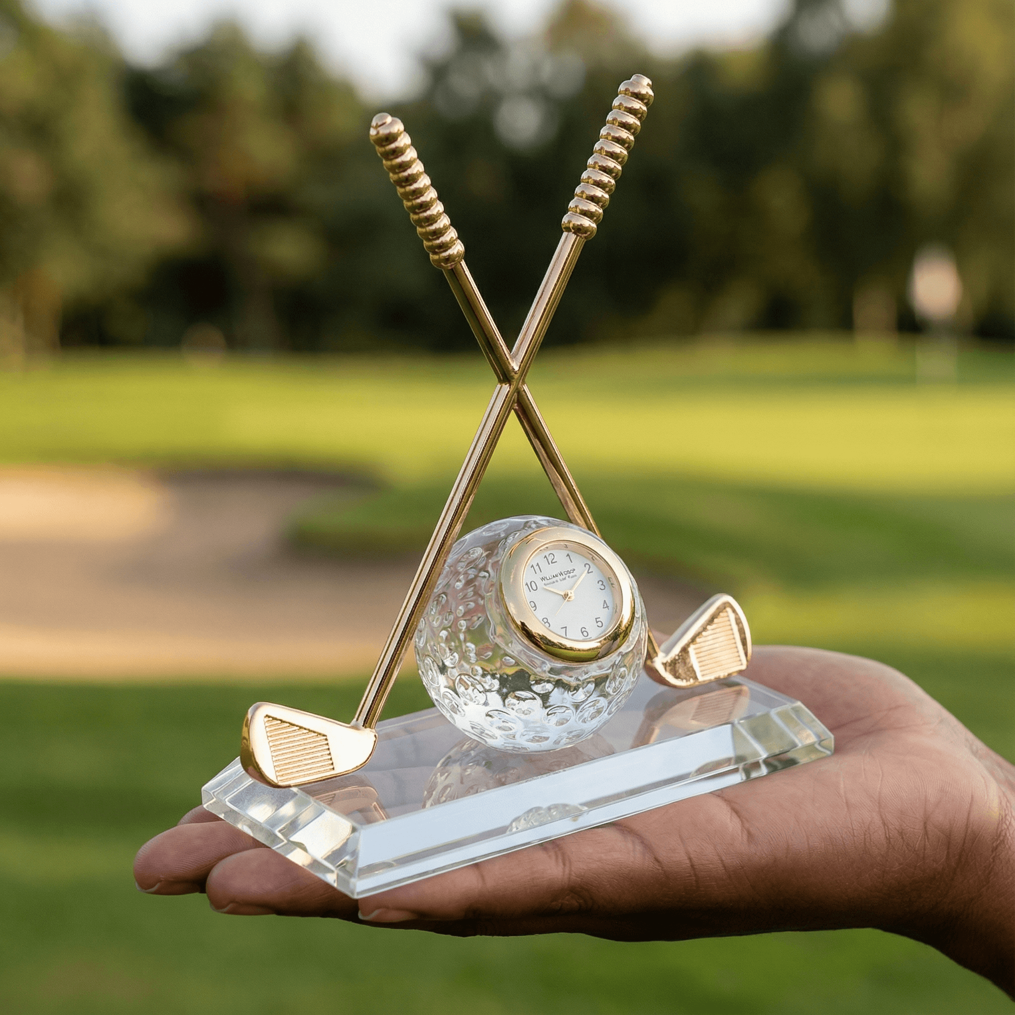 WILLIAM WIDDOP® Miniature Crossed Golf Clubs with Glass Ball