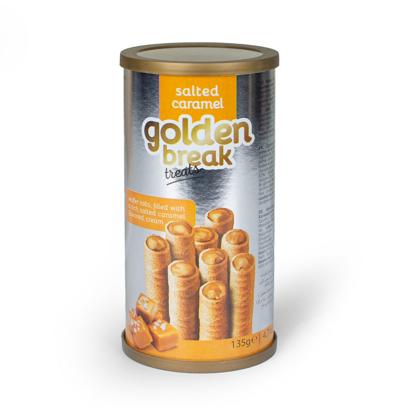 Golden Break Salted Caramel Filing Wafers Rolls 135g