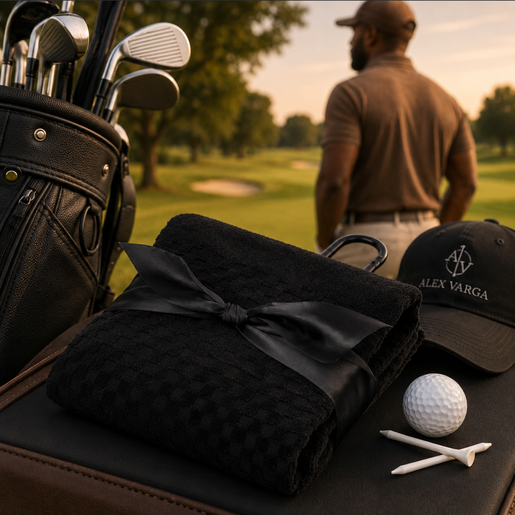 Alex Varga Plaid 100% Cotton Golf Towel – 56 cm Premium Golf Bag Towel