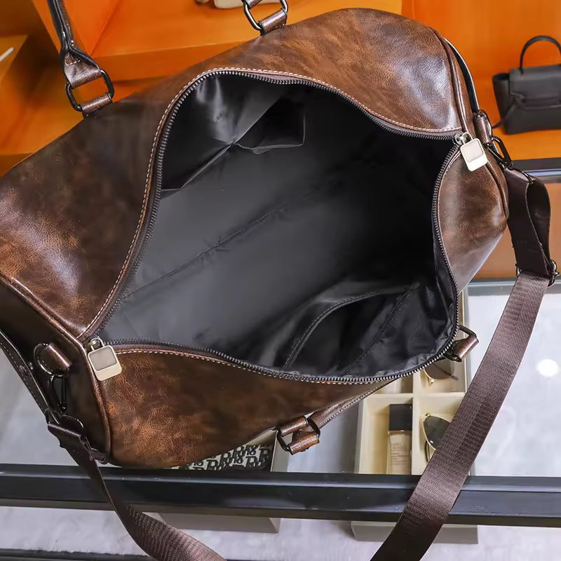 The Premium Coffee Leather Duffle Bag