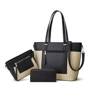 Savannah Elegance 3-Piece Straw Handbag Set