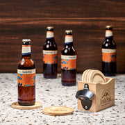 Personalised Okiyo Bamboo Coaster & Bottle Opener Set