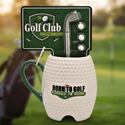 Harvey Makin Golf Ball Mug & Putter Pen Set "Born To Golf"