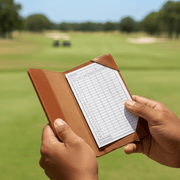 Harvey Makin Tan Leather Golf Scorecard Holder