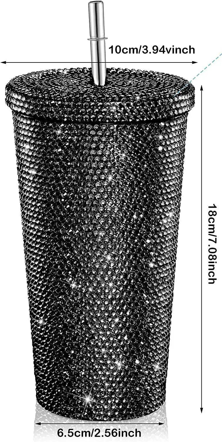 Diamond Stud Tumbler with Lid & Straw