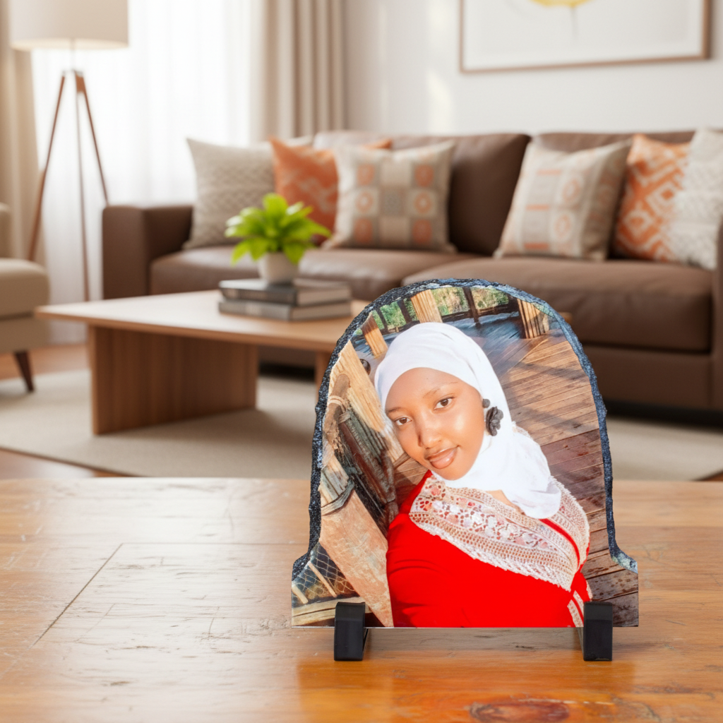 Personalised Photo Slate Rock Frame