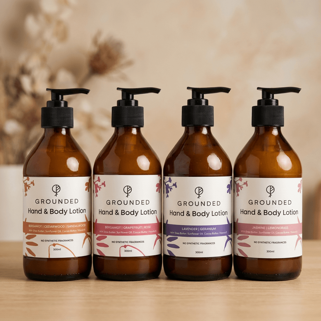 Grounded Hand & Body Lotion in Glass Bottle (300ml)