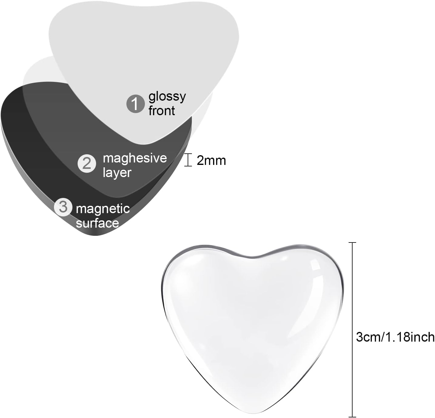 Personalised Love Fridge Magnet Set – 4 Piece Custom Photo Heart Refrigerator Magnets