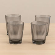 Hestia Set of 4 Grey Ribbed Glasses
